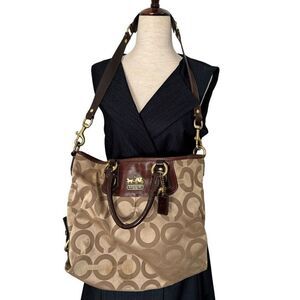 COACH Madison Julianne Op Art Signature Tote Large Satchel Shoulder Bag 12963